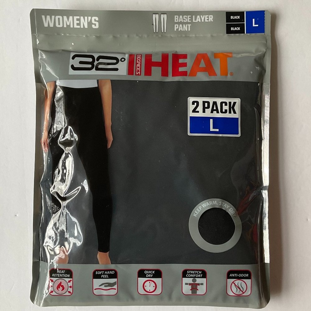 32 DEGREES Women's 2 Pack Base Layer Pant NIP Size Large
